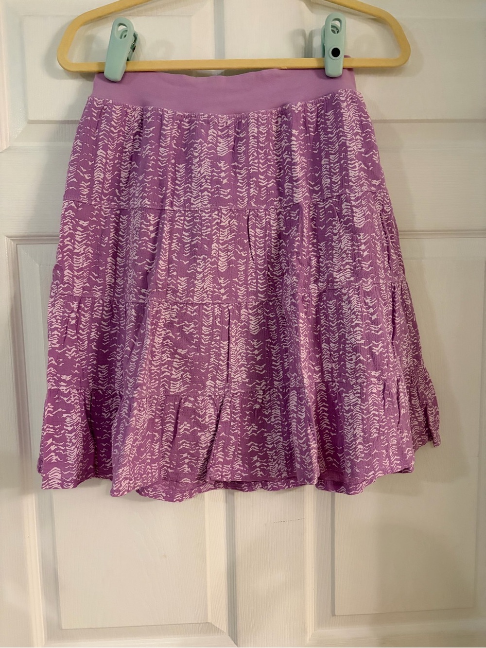 Fresh Produce lavender purple tiered‎ lightweight pull on skirt women’s small